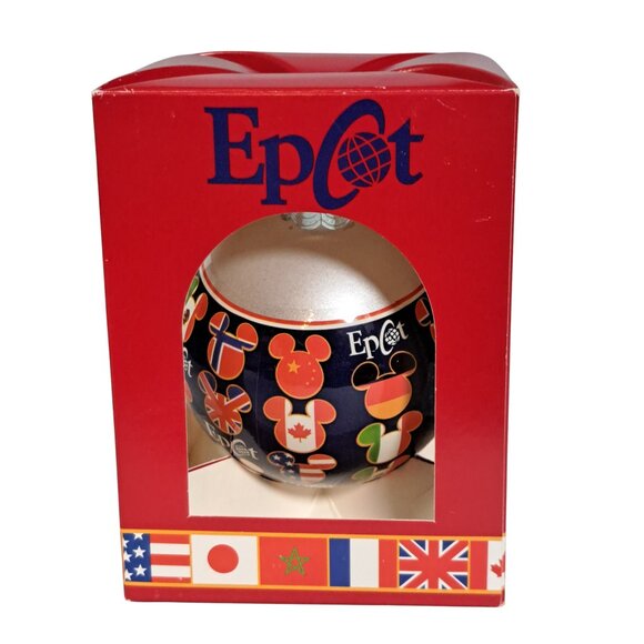 Disney Parks Epcot World Showcase Christmas Glass Ornament Mickey Countries - Picture 1 of 16